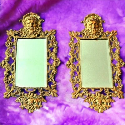 Aplique renacimiento neoclásico espejos dorados siglo XIX antiguo  Foto 1 de 4