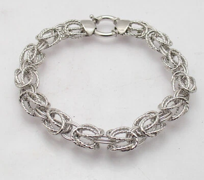 Pulsera Bizantina Texturizada Technibond con Cierre Senora Antideslustre Plata 925 Foto 1 de 4