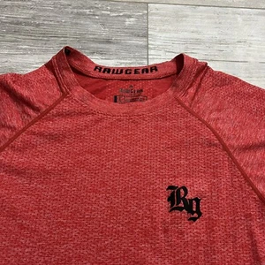 RawGear Raw Gear Fitted Athletic Stretch Short Sleeve Shirt Men's Large Red - Picture 1 of 6