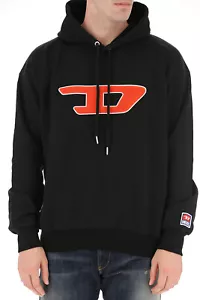 Felpa Diesel uomo pile 2XL(XXL) logo ricamato nera con cappuccio NUOVA!! - Foto 1 di 17