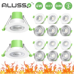 Recessed Fire Rated Ceiling LED Downlights IP65 Spotlights Downlighters 6W - Picture 1 of 12