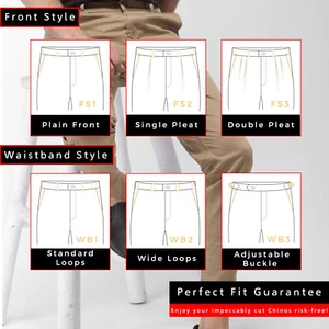 Custom Made Mens Bespoke Cotton Twill Stretchable Chinos Available in 10+ Colors - Picture 1 of 7