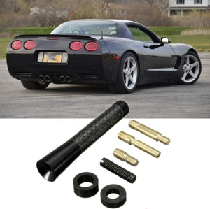 3" Short Carbon Black Antenna Mast Radio AM/FM For CHEVROLET CORVETTE 1997-2004 - Picture 1 of 9