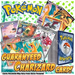 Pokémon TCG Card Lot Mega Pack Charizard Guaranteed Mystery Bundle Gold Edition - Picture 1 of 7