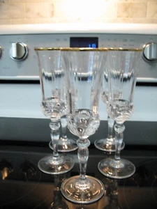 Lot of 5 Royal Crystal Rock RCR  8 1/2" Lead Crystal Champaign Flute Glass Italy - Picture 1 of 2