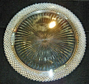 Vintage 1930's ANCHOR HOCKING Miss America Clear Footed 12 Inch Cake Plate - Picture 1 of 10
