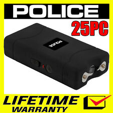 POLICE Stun Gun Mini 800 BLACK 380 BV Rechargeable LED Flashlight - 25 PACK
