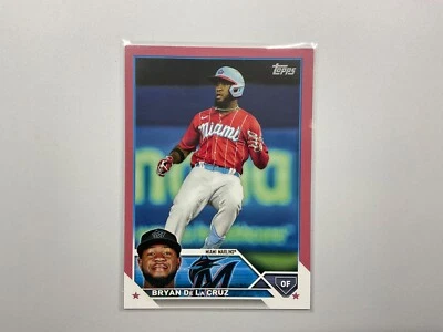 2023 Topps Series 2 BRYAN DE LA CRUZ #599 Marlins Mothers Day Pink #'D 28/50 - Image 1 of 2