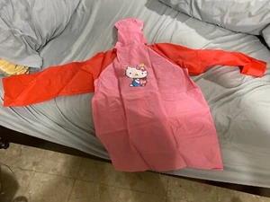 Hello Kitty Long Red & Pink Raincoat Child Size 10 Sanrio Co. LTD - Picture 1 of 6