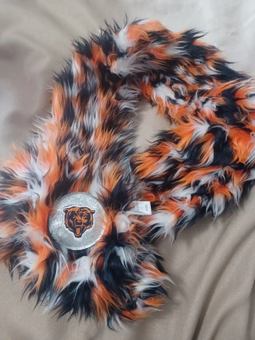 Forever Collectibles Scarf Chicago Bears NFL Knit Blue Orange Men with hand tie Cover