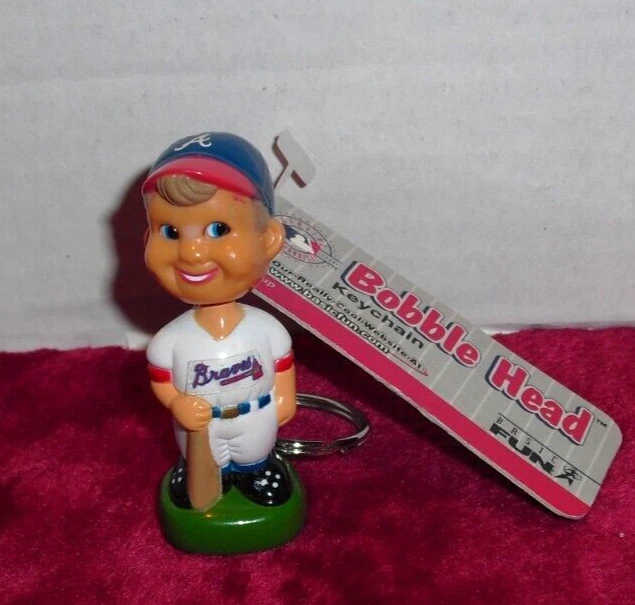 Atlanta Braves Bobblehead Keychain MLB Merchandise 1997 Basic Fun - Image 1 of 1