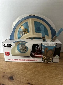 DISNEY Star Wars R2D2 C3PO Luke HAN Chewbacca 5 Piece Bamboo Fiber Dinnerware - Picture 1 of 4