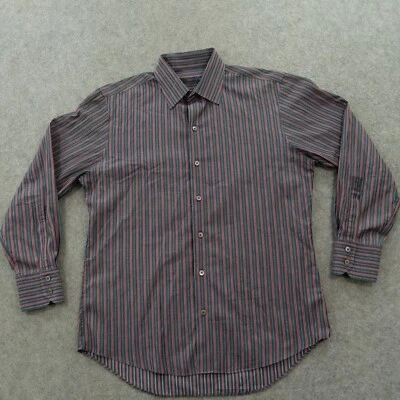 Zachary Prell Shirt Mens Medium Black Red Button Long Sleeve Button Striped - Image 1 of 4