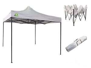 GAZEBO BOX TENDA PIEGHEVOLE 3X3 AUTOMATICO BIANCO GIARDINO FIERE STAND MERCATINI