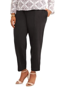 Terra & Sky Größe 0X (14W) schwarz Strick Stretch Hose spitz zulaufendes Bein Taschen Pull-On - Bild 1 von 6