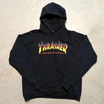 THRASHER журнал толстовка с капюшоном толстовка средний пламени логотип SAN FRANCISCO скейтборд - Изображение 1 из 4