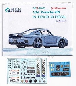 QDS-24003 Quinta Studio 1:24 Porsche 959 Interior 3D Decal for Tamiya kit - Picture 1 of 12