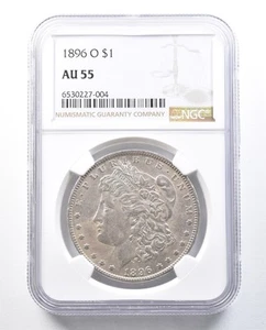 1896-O Morgan Silver Dollar AU55 NGC *9013 - Picture 1 of 3
