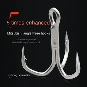 10pcs Treble Jig Fishhooks Lure High Carbon Steel Hook Outdoor - Picture 1 of 12