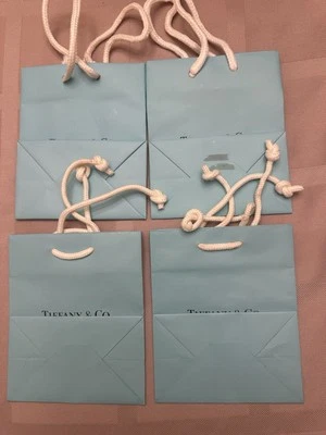 Lot of 4 Tiffany & Co. Small Blue Paper Shopping Gift Bag 6" x 5" - Image 1 of 4