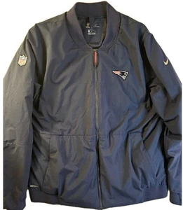 New England Patriots Blue Insulated NIKE-SHIELD NFL FOOTBALL JACKET Coat Men XL - Picture 1 of 13