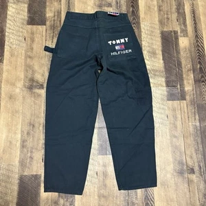 Jeans de carpintero vintage años 90 Tommy Hilfiger verde bootleg Y2K 30x30,5 - Imagen 1 de 10