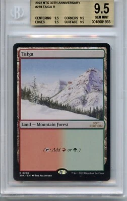 Gem Mint TAIGA 30th ANNIVERSARY Edition Beckett BGS Quad 9.5s! Dual Land MTG - Image 1 of 2