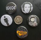 PUNK ROCK pin badges 5 Johnny Rotten .. PUNK SINCE BIRTH Crashed Out 