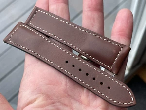 LONGINES 22-18 Dark Brown Leather Watch Strap, Ref L682165903 - New (B071) - Picture 1 of 4
