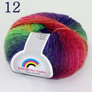 Sale 1ball Cashmere Wool Rainbow Wrap Shawl Sweater DIY Hand Kniting Yarn 12 - Picture 1 of 24