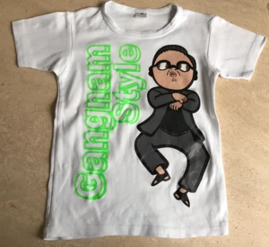 T-SHIRT "GANGNAM STYLE" BLANC - TAILLE : 6 ANS - Bild 1 von 3