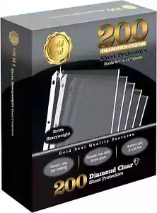 200 Stück Diamond Clear extra schwere Blattschutzfolien, 4 Mils stark, von, - Bild 1 von 8