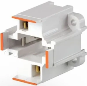 Leviton 26725-213 Lampholder Socket, 75W Max, White, 2-Pin, GX24-D-3 - Picture 1 of 6