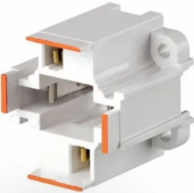 Leviton 26725-213 Lampholder Socket, 75W Max, White, 2-Pin, GX24-D-3 - Image 1 of 4