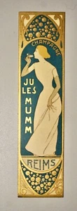 JULES MUMM CHAMPAGNE-MARQUE PAGE-PUBLICITE-MAURICE REALIER-DUMAS-1895 - Picture 1 of 7
