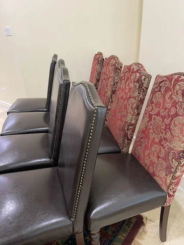 Modern Style Dining Chairs Set of 8 Excellent purchase price! Black/Red Cover