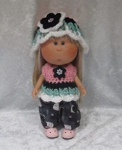 Made to fit 9 in MIA dolls #01 Handmade Clothes, Crochet Hat, Top & Cotton Pants - Picture 1 of 3