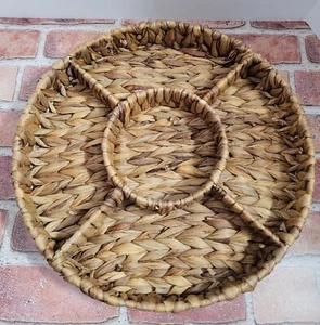14" Weaved/Braided-Straw/Wicker Service/Chip Tray - Picture 1 of 6