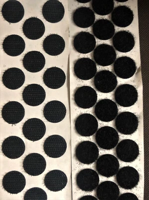 50 Stück Klettpunkte selbstklebend 16mm Ø Klettband Klettverschluss /Schwarz - Bild 1 von 4