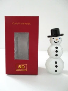 Simon Designs Crystal Snowman Figurine New in Box - Picture 1 of 5