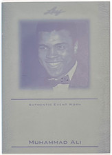 2011 Leaf Event Worn Set Authentic Cyan Print Plate Muhammad Ali 1/1