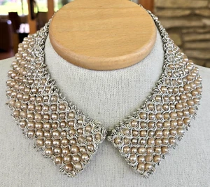 Collar De Colección Japón Top Hit Baar & Beards Fx Perla Cuentas Hilo Plata 16" - Imagen 1 de 13
