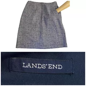 Falda Lands End Mujer Talla 10 Clásica Azul Marino Náutica Tejido Bolsillos Fecha de Trabajo - Imagen 1 de 12