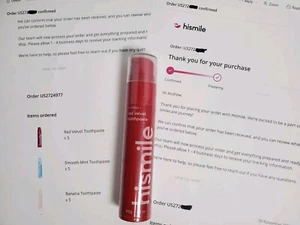 Hismile Red Velvet Teeth Whitening Toothpaste Genuine EXP 08-15-2025 NEW Sealed - Picture 1 of 6