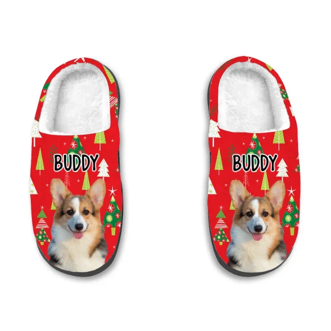 Zapatillas Personalizadas para Mascotas, Foto Personalizada Mascota Patrón Navidad, Perro Gato Amantes Foto 1 de 1