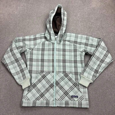 Chaqueta Patagonia Mujer Pequeña Verde Slopestyle 2.0 Forrada con Capucha Abrigo a Cuadros Dama Foto 1 de 4