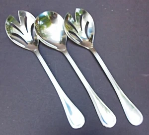 World stainless steel glossy lot of 3 serving spoons (2 pierced) - Picture 1 of 2