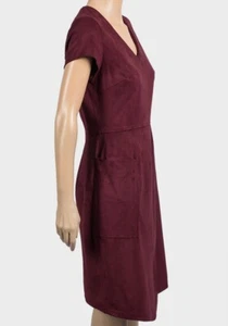 Next Asymmetric Dress Ladies Red Wine Burgundy Suedette Womens Pocket Zip - Picture 1 of 7