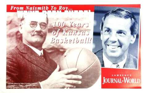 KU University of Kansas 100 Years of Kansas Basketball NCAA 16x10 Poster Card Cover