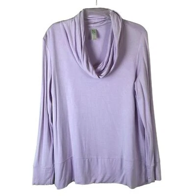 Green Tea Women' Purple Pink Pastel Cowl Neck Cozy Top Sz L - Image 1 of 4